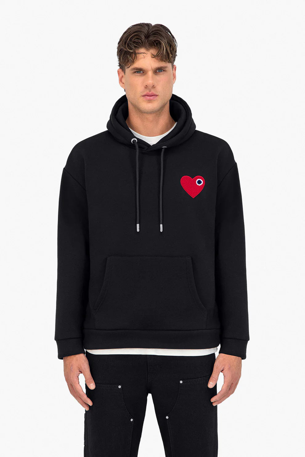 Cœur Chic Hoodie Noir/Rouge