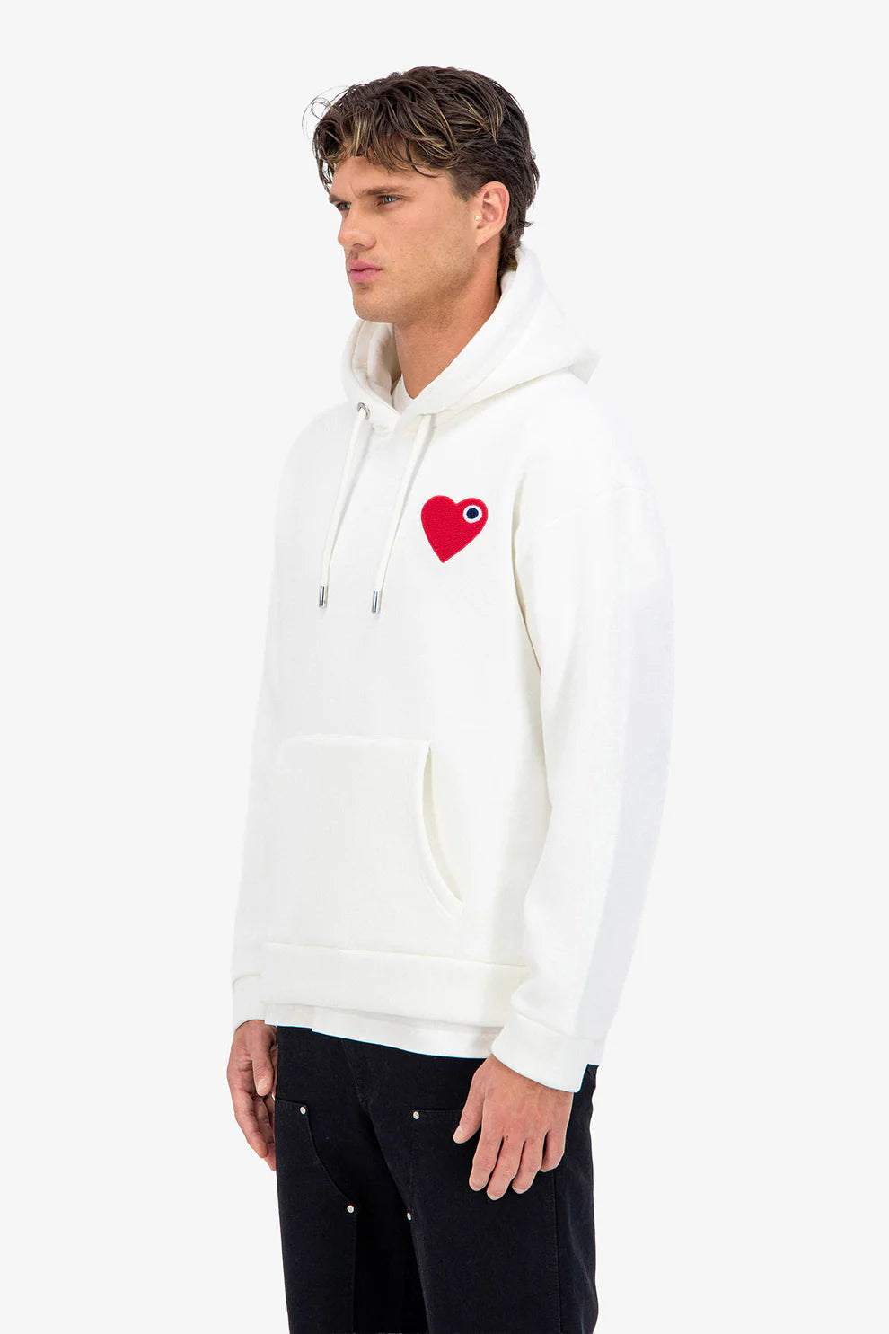 Cœur Chic Hoodie Blanc/Rouge