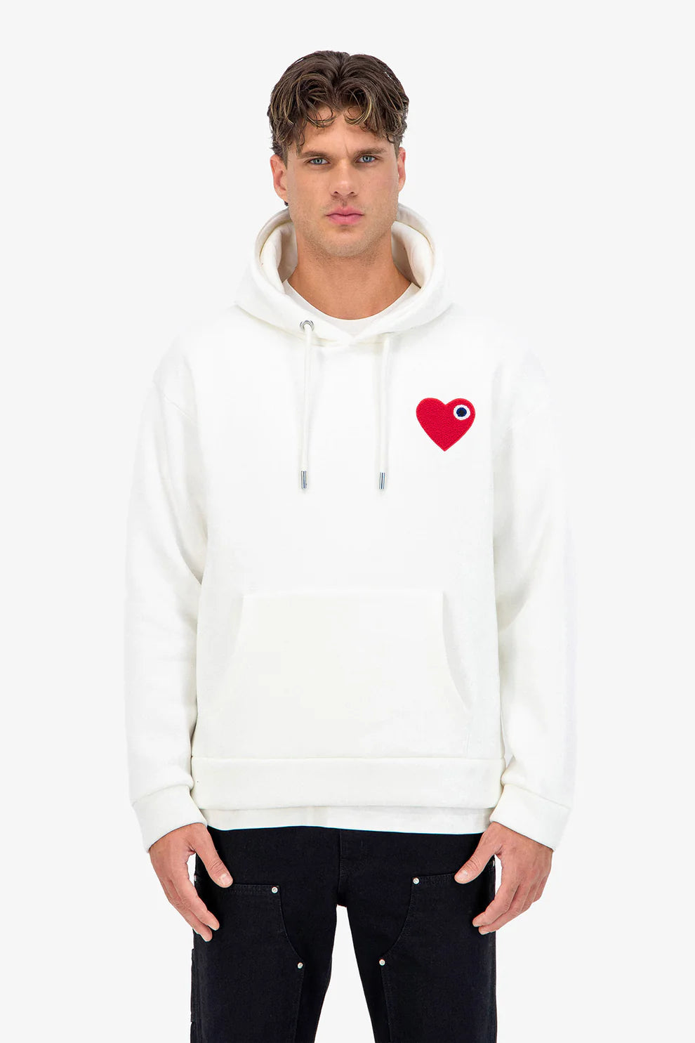 Cœur Chic Hoodie Blanc/Rouge