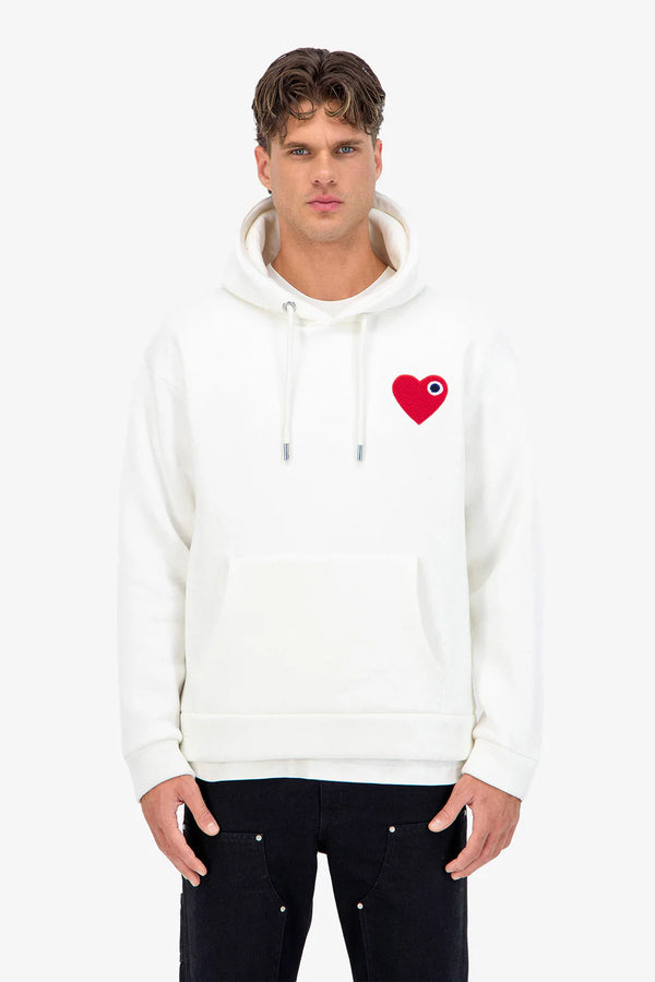 Cœur Chic Hoodie Blanc/Rouge