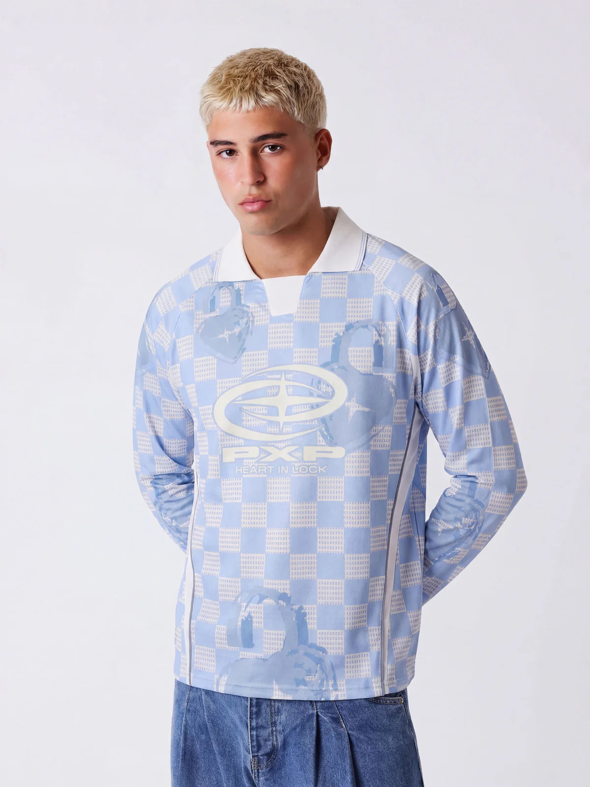 Maillot manches longues à col polo Love story