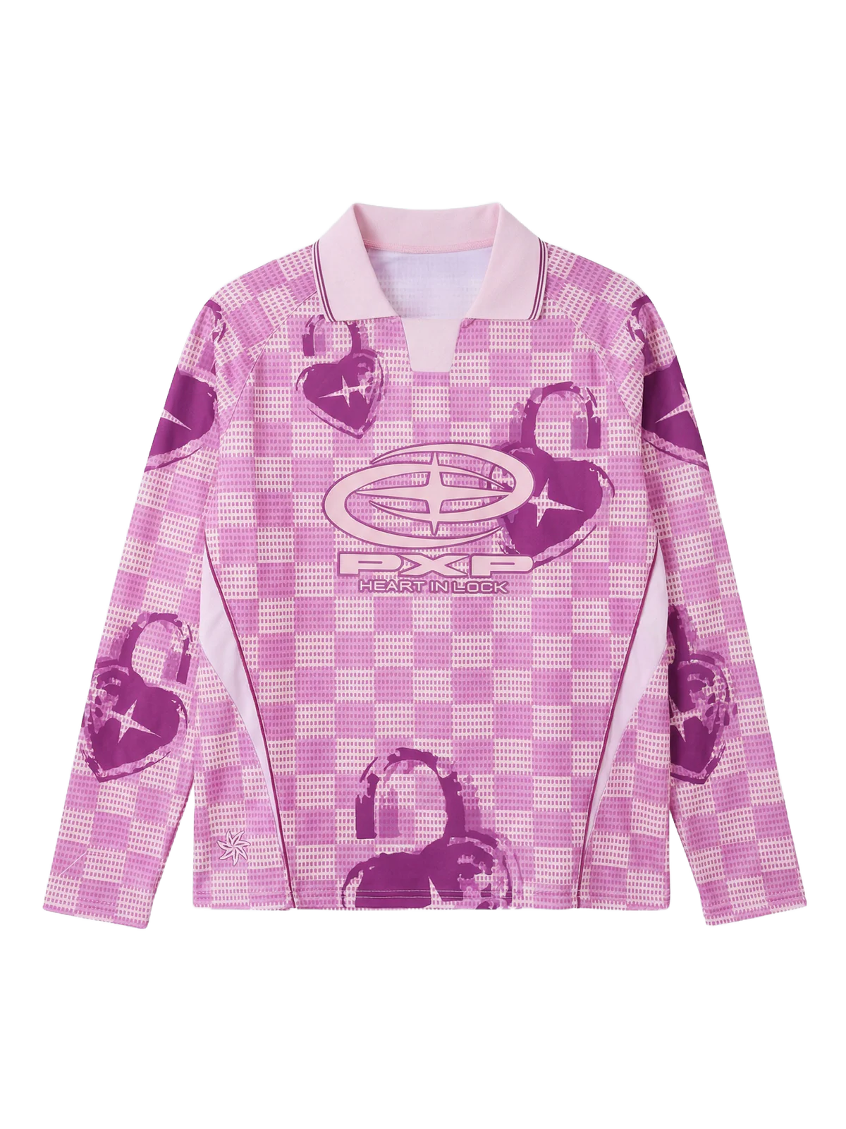 Maillot manches longues à col polo Love story