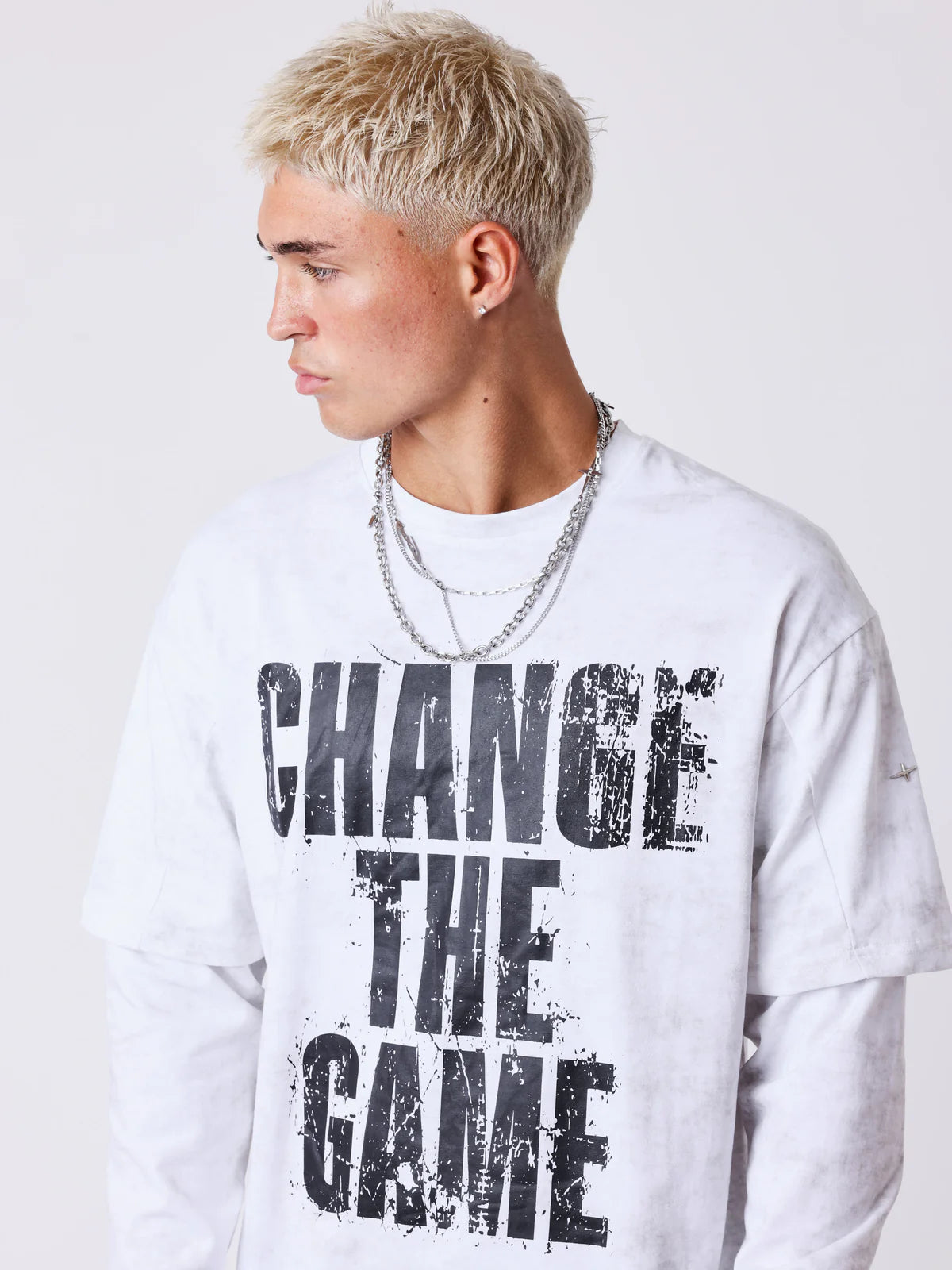 T-shirt manches longues effet Vintage