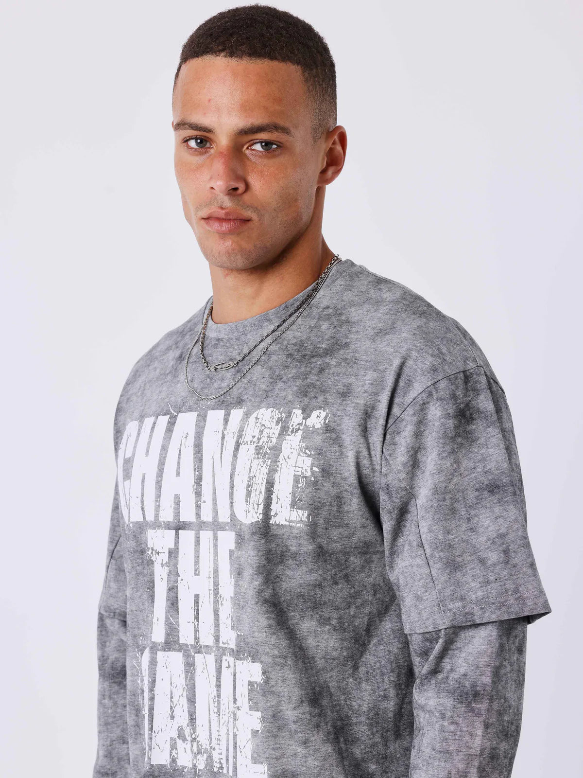 T-shirt manches longues effet Vintage