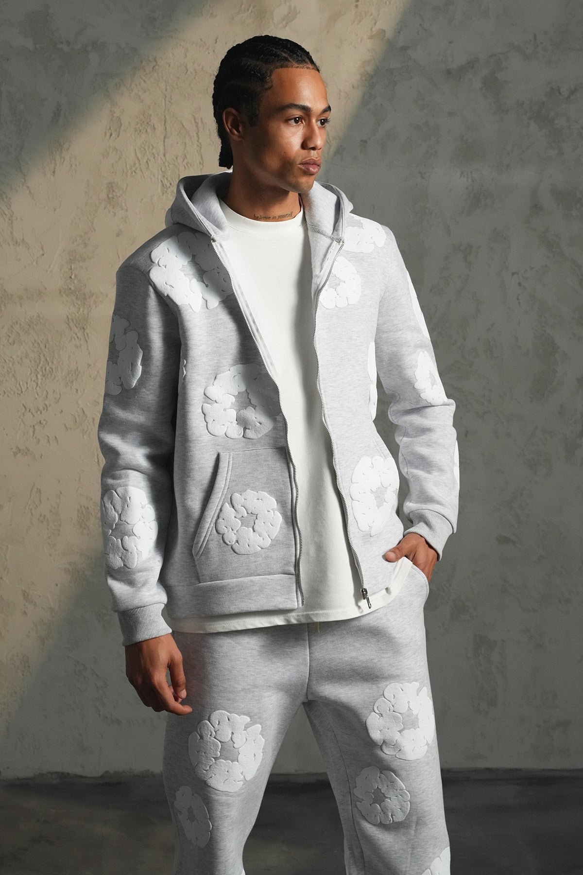 Ensemble Fleur Gris