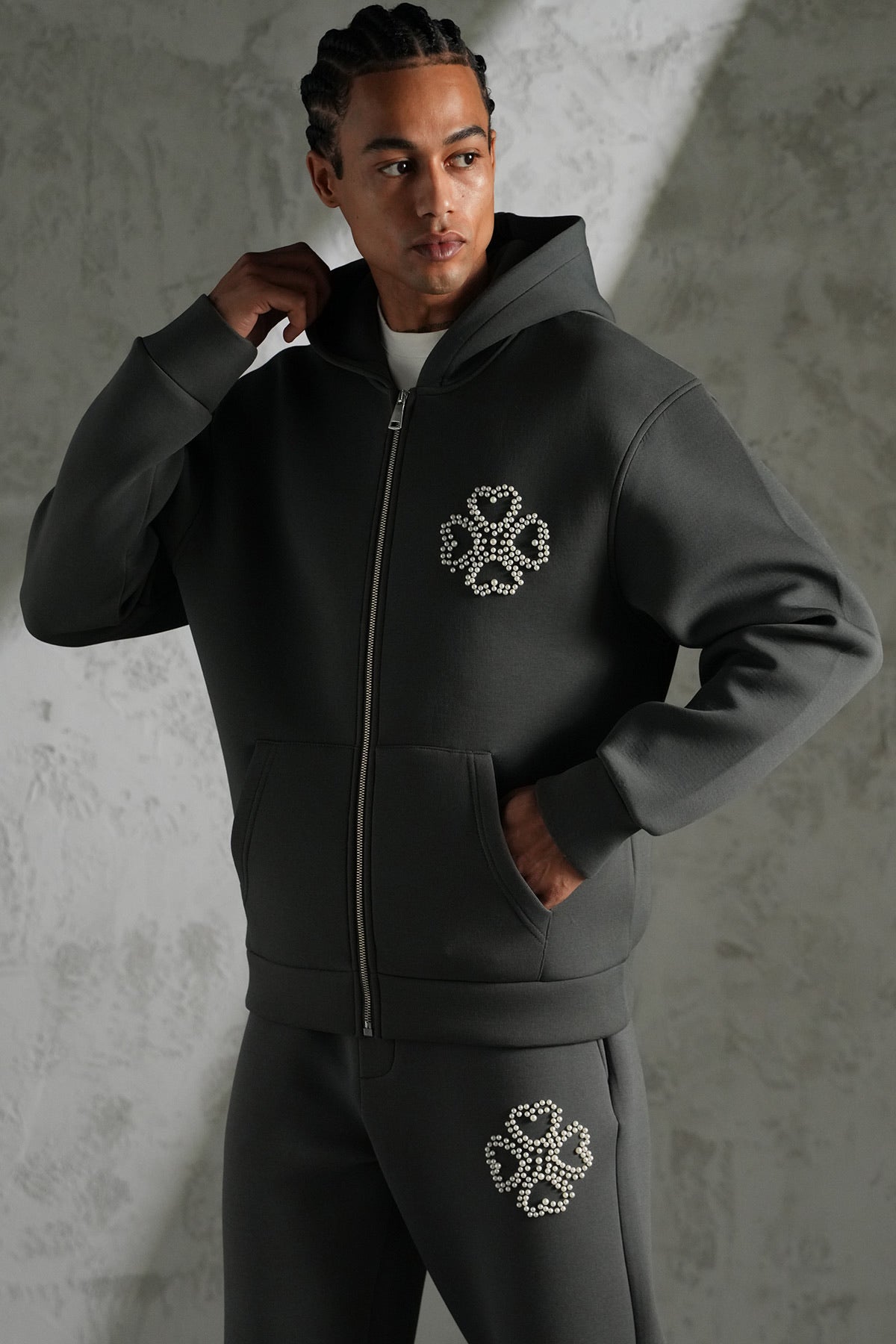 Ensemble Perles Gris Anthracite