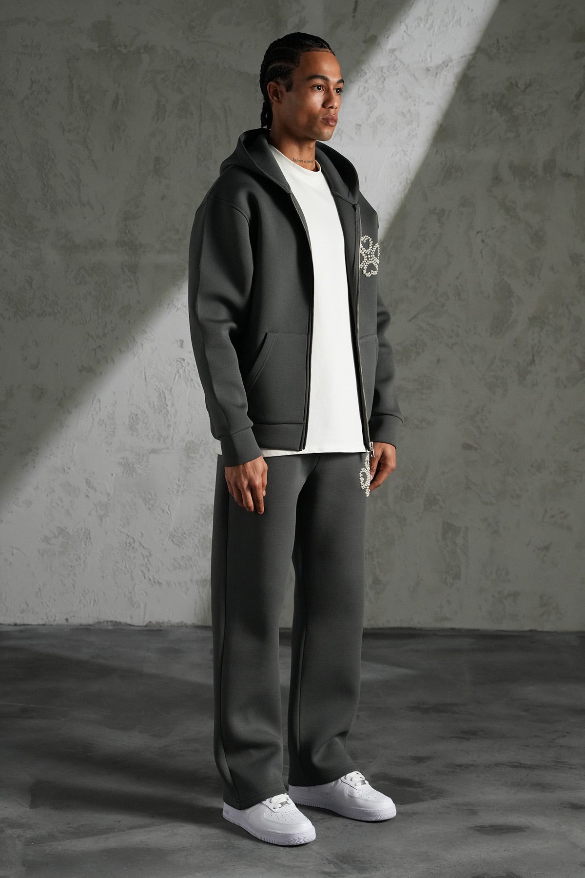 Ensemble Perles Gris Anthracite