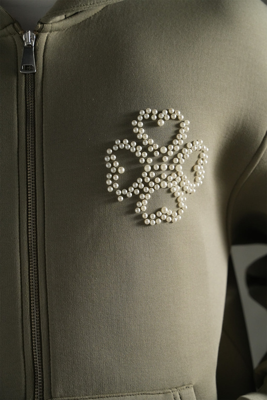 Ensemble Perles Vert Kaki