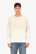 Fluffy Knit Pullover Grey Beige