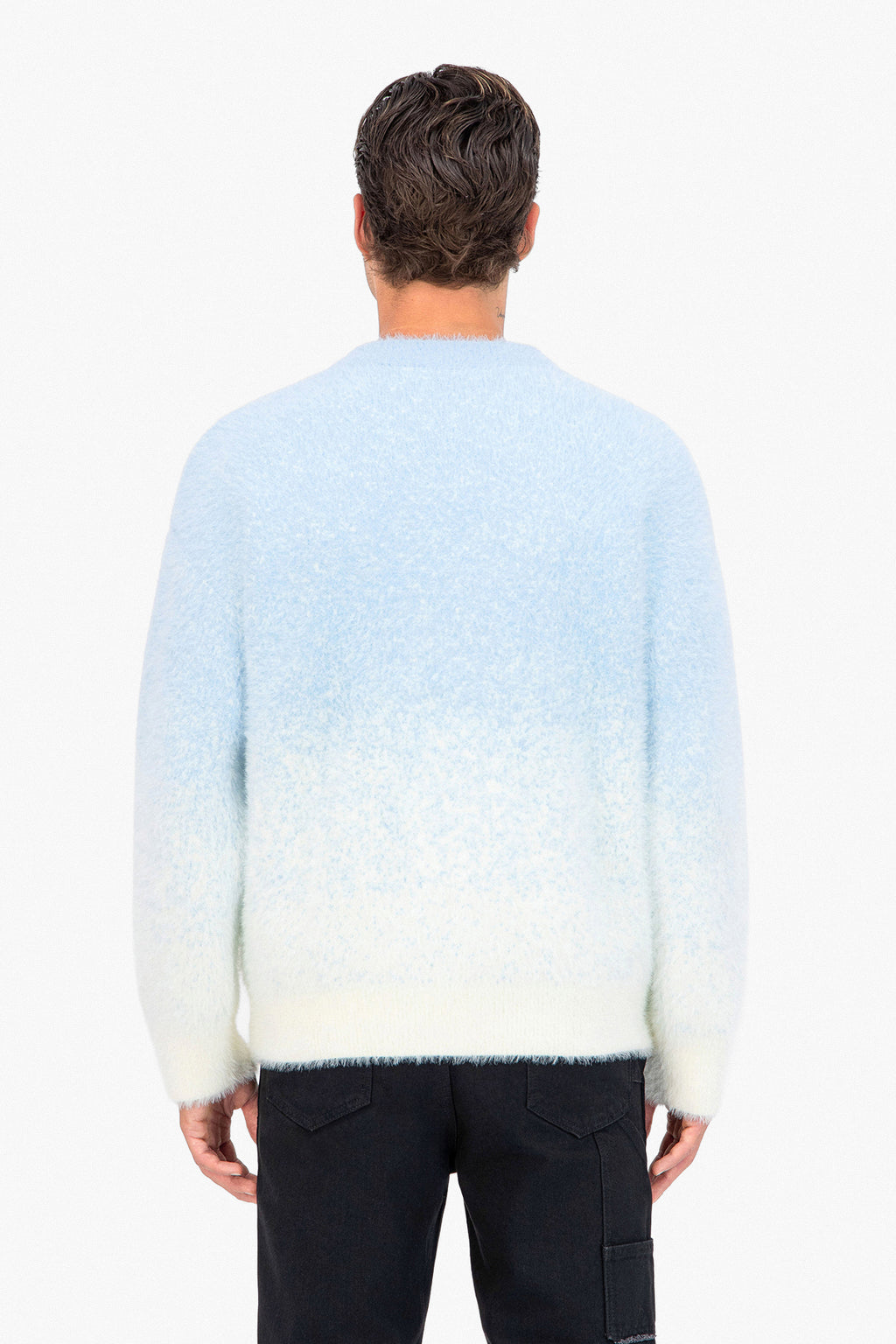 Fluffy Knit Pullover Baby Blue
