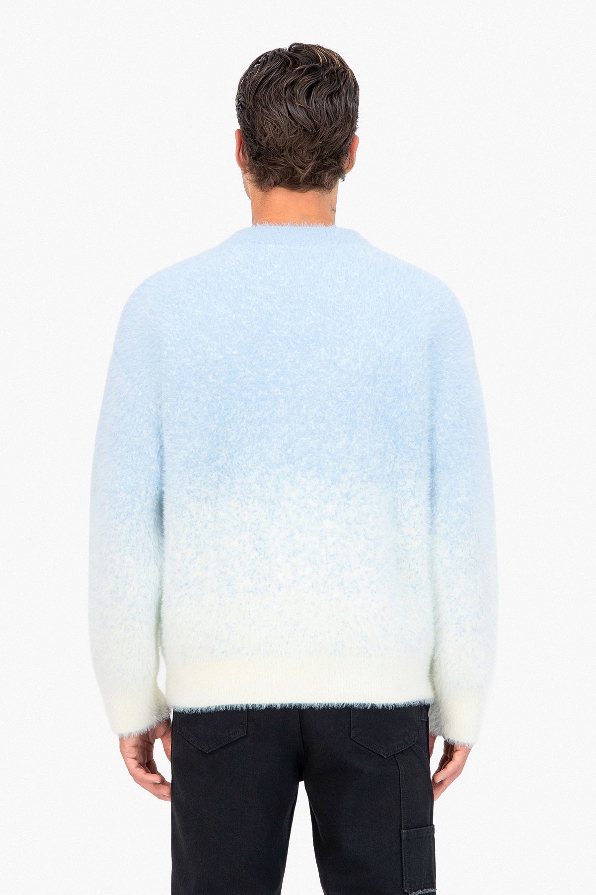Fluffy Knit Pullover Baby Blue